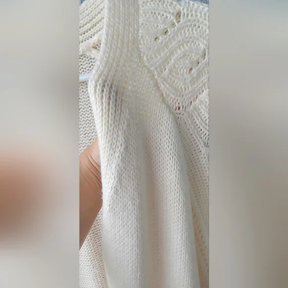 Ann Taylor Elegant Cream Women's Open Long Cardigan - Picture 8 of 10